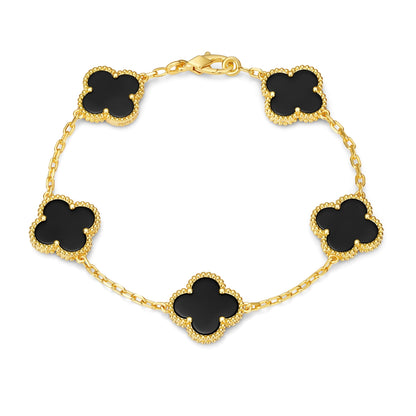 Love Clover Leaf Bracelet,925 Silver,18k Gold Plated