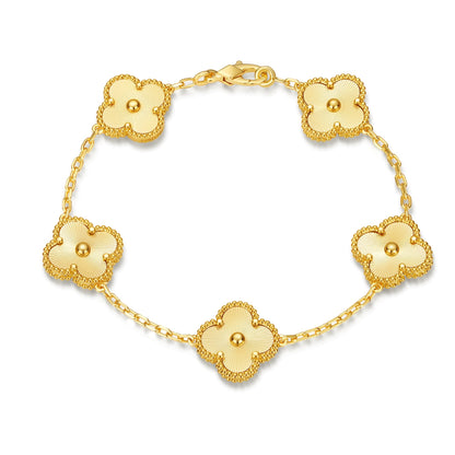 Love Clover Leaf Bracelet,925 Silver,18k Gold Plated