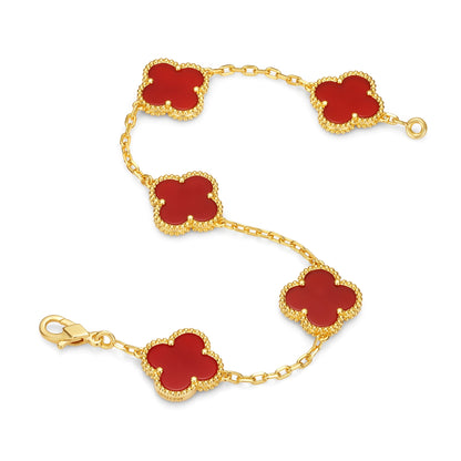 Love Clover Leaf Bracelet,925 Silver,18k Gold Plated