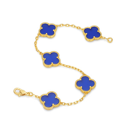 Love Clover Leaf Bracelet,925 Silver,18k Gold Plated