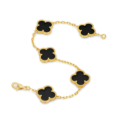 Love Clover Leaf Bracelet,925 Silver,18k Gold Plated