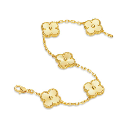 Love Clover Leaf Bracelet,925 Silver,18k Gold Plated