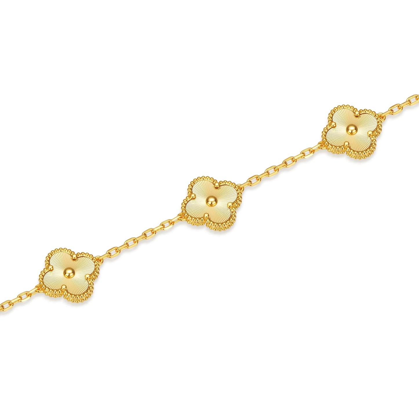 Love Clover Leaf Bracelet,925 Silver,18k Gold Plated