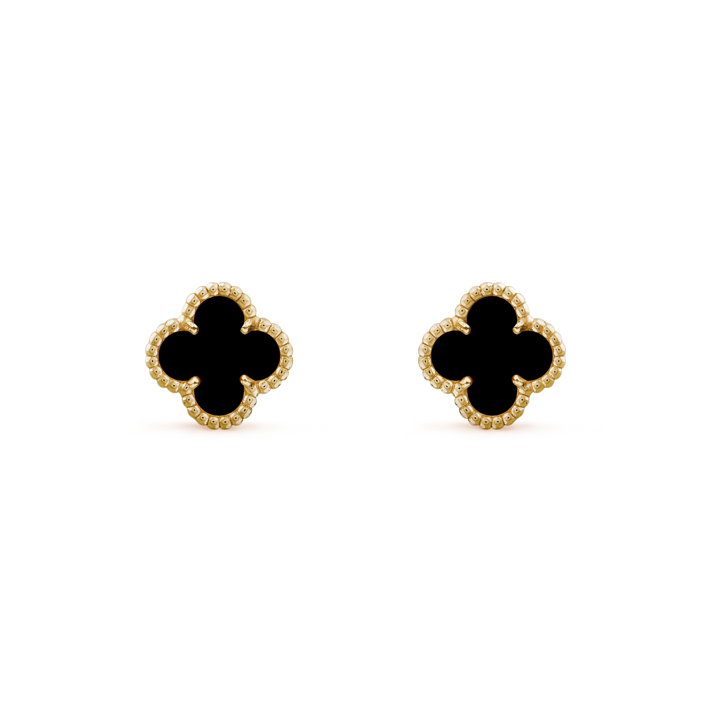 Love Clover Leaf Earstuds,925 Silver, 18k Yellow Gold Plated