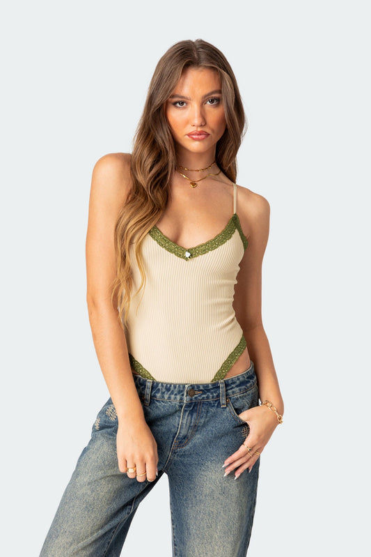 Forest Lacey Ribbed Bodysuit